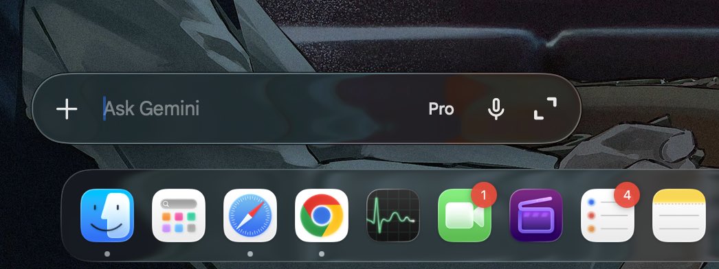 ShishirShelke1's tweet image. Finally a dedicated Gemini app for Mac is here and it looks super clean!

You can launch it instantly with the Option + Space shortcut from anywhere or access it via the menu bar/Dock.

It also supports screen sharing, so Gemini can see what you’re working on and answer