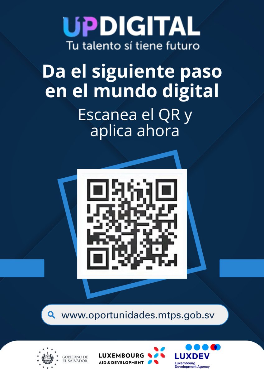 PrensaMiTrabajo's tweet photo. El Gobierno del Presidente @nayibbukele continúa generando oportunidades laborales reales para nuestra población. A través de #UpDigital, conectamos talento joven, personas con discapacidad, migrantes retornados y personas en reintegración social con empleos formales en el sector tecnológico.