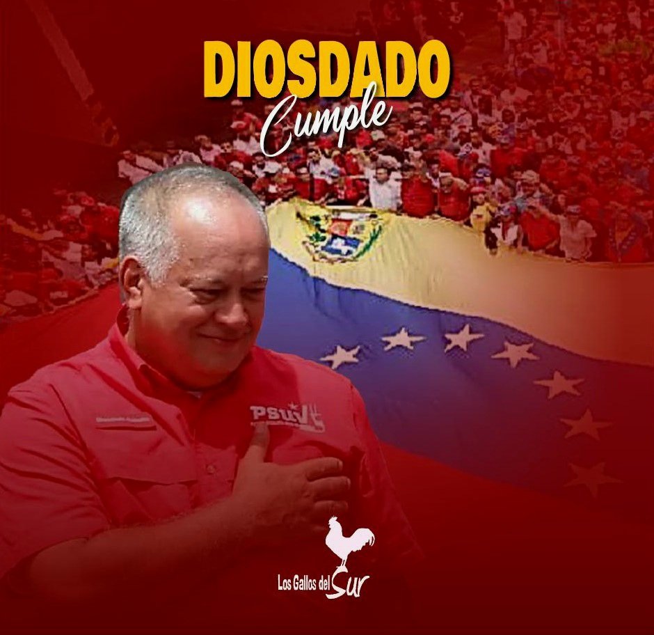 AndresBercum's tweet photo. Nuestro Capitán. 
El hombre que custodia el legado. Patriota y valiente defensor de las causas justas de los pueblos del mundo.

Orgullosamente Chavista.
¡Feliz cumpleaños compañero Diosdado!

DIOSDADO CUMPLE

¡Unidos Nosotros Venceremos!
Los Gallos del Sur https://t.co/XARe8j2Zro