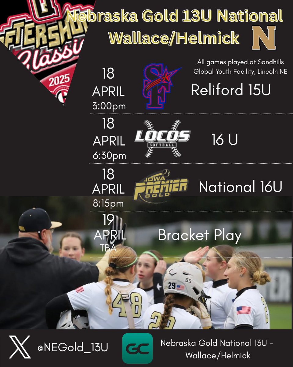 NEGold_14U's tweet photo. Going to be a tough weekend, but we are ready. Girl’s have been working hard.   @NebraskaGold @MillardUnited https://t.co/NPVSh3fOoZ