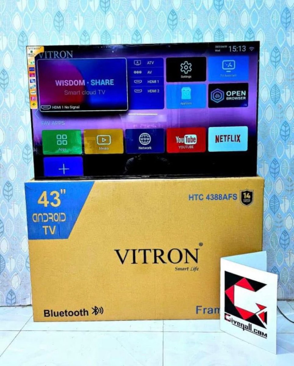 Vitron 43 LED TV 

380,000

Vitron 43 Smart TV

425,0000

0625965198