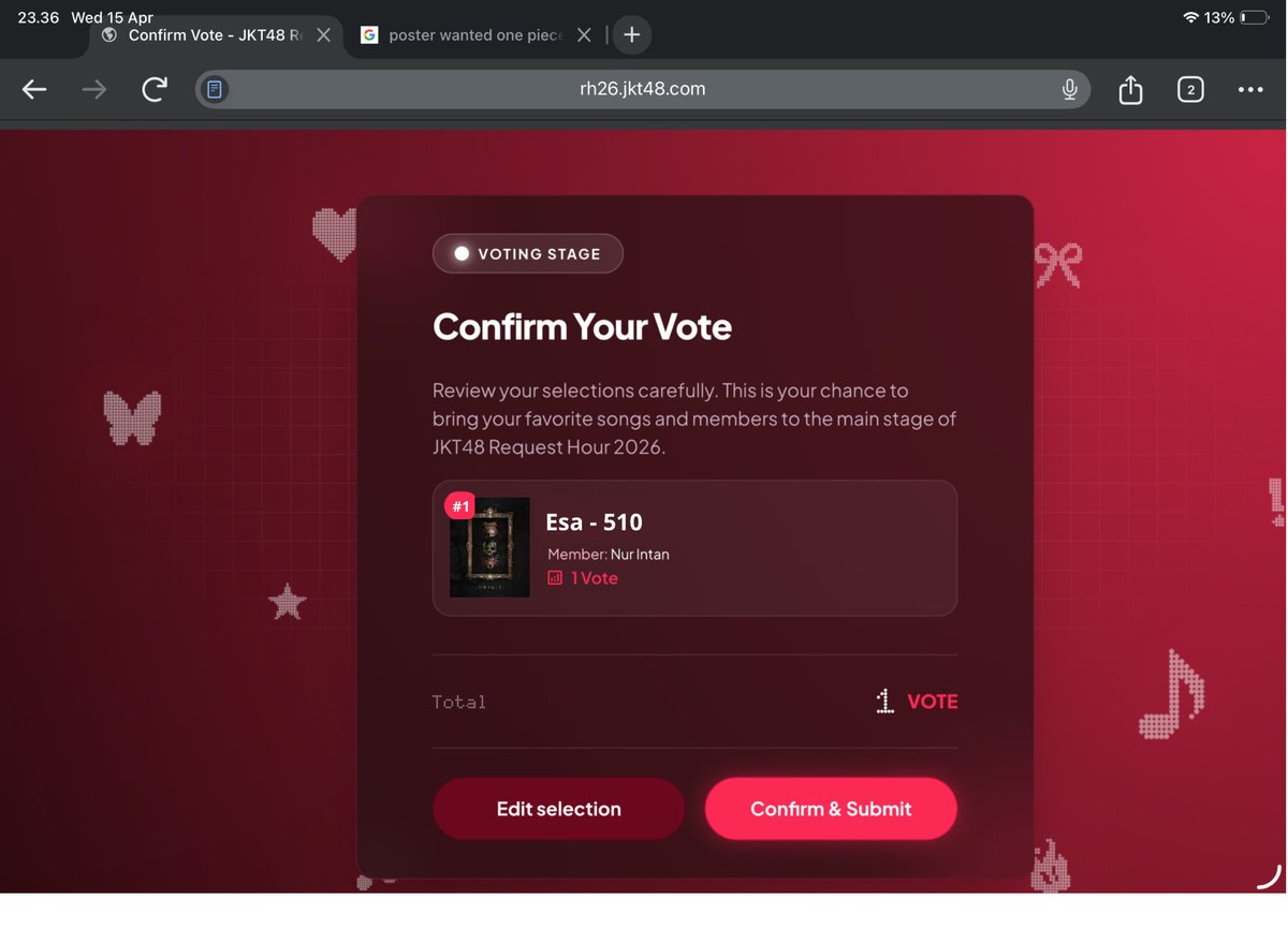 dhkrmdhns's tweet photo. Akhirnya bisa ikutan vote pada RH26 ini semangat yaa @N_IntanJKT48
#RequestHour26
#RH26 https://t.co/WYn9hJk0Hg