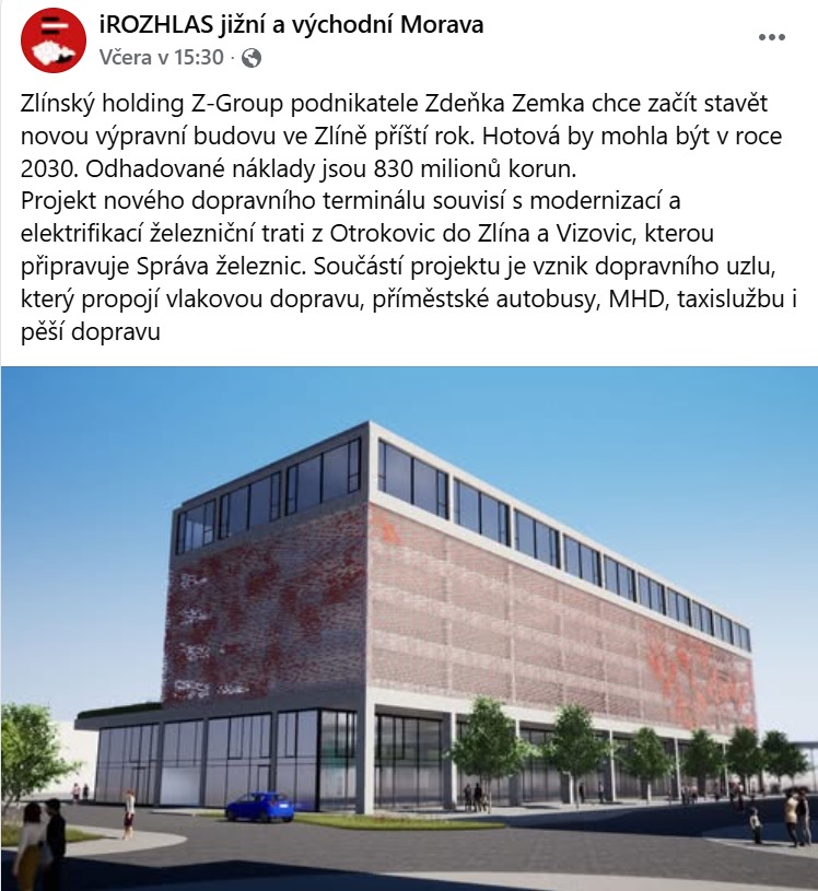 HolisRadim's tweet photo. 💥Jsme připraveni do projektu nádraží ve Zlíně vstoupit. Pokud příjde nabídka.😉
 I to od nás zaznělo na setkání se společností Z-Group a.s. a Rady ZK v pondělí. 
 Z-group a.s. hlásí připravenost  dodržet smlouvu se SŽ, která příští rok spustí elektrifikaci z Otrokovic do Zlína. https://t.co/9nnT1NgMXq