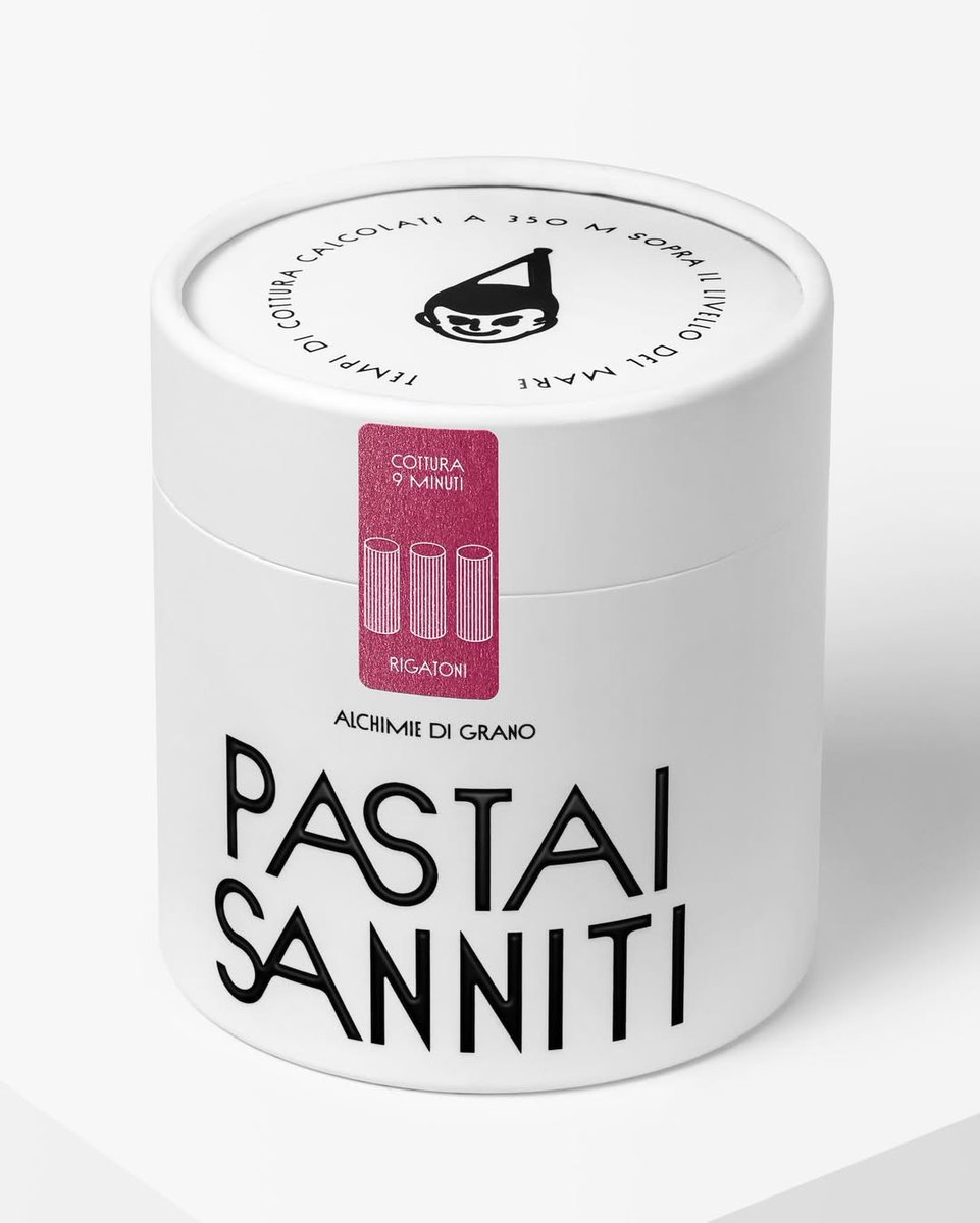 PENTAWARDS's tweet image. Lettera7's #packagingdesign for Pasta Sanniti celebrates the bold vision of two-Michelin-starred chef Giuseppe Iannotti. At the heart of the story is Mazzamauriello - an irreverent, timeless narrator who questions conventions and breaks down stereotypes. #DailyDesignInspiration