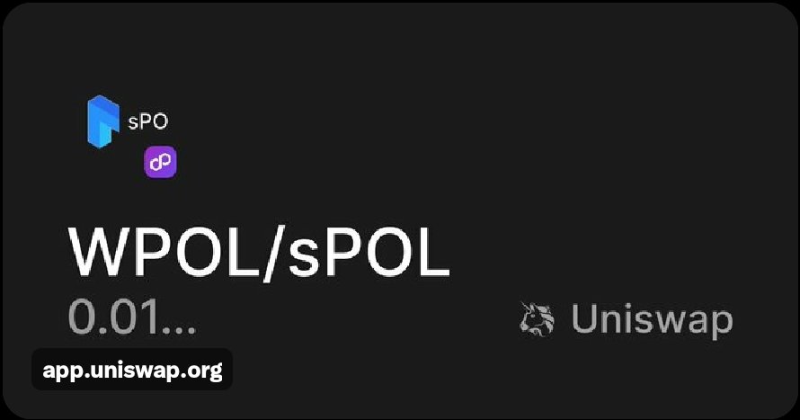 eclipsemaxi's tweet photo. The @0xPolygon liquid staking era is in full effect.
Seeing the WPOL/sPOL pair on Uniswap is a massive milestone for $POL utility.
Higher liquidity for sPOL means more flexibility for stakers and a stronger, more decentralized network
The #AggLayer is getting deeper by the day https://t.co/rM4pej0h9w
