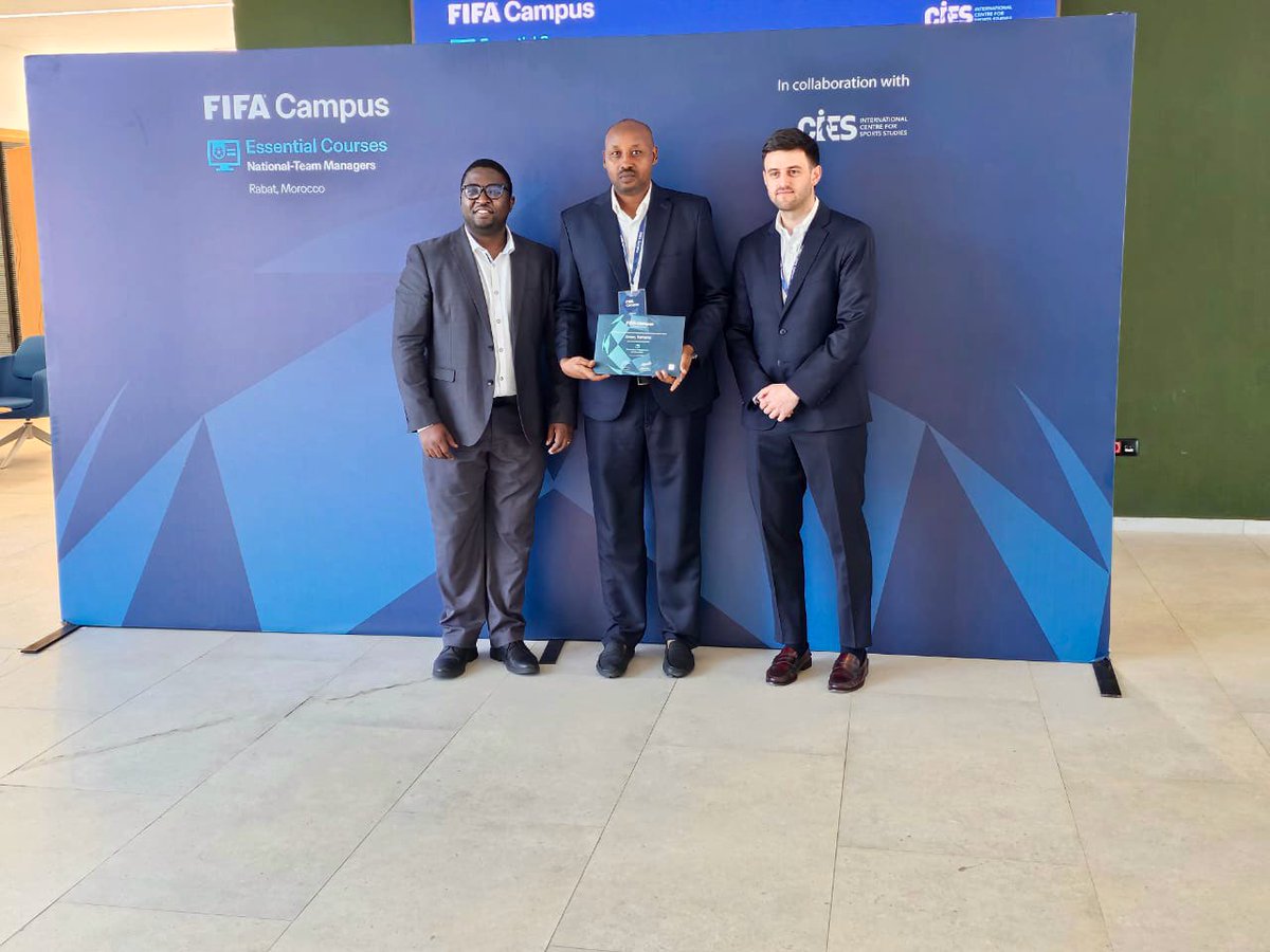 FERWAFA's tweet image. Mr. Emery Kamanzi, National Teams Manager, has successfully completed the FIFA National Team Managers Course, held from February to April 15, 2026.
The hybrid program (online &amp;amp; in-person) concluded with a graduation ceremony today in Rabat/Morocco.
#Congratulations 👏🏿🤝