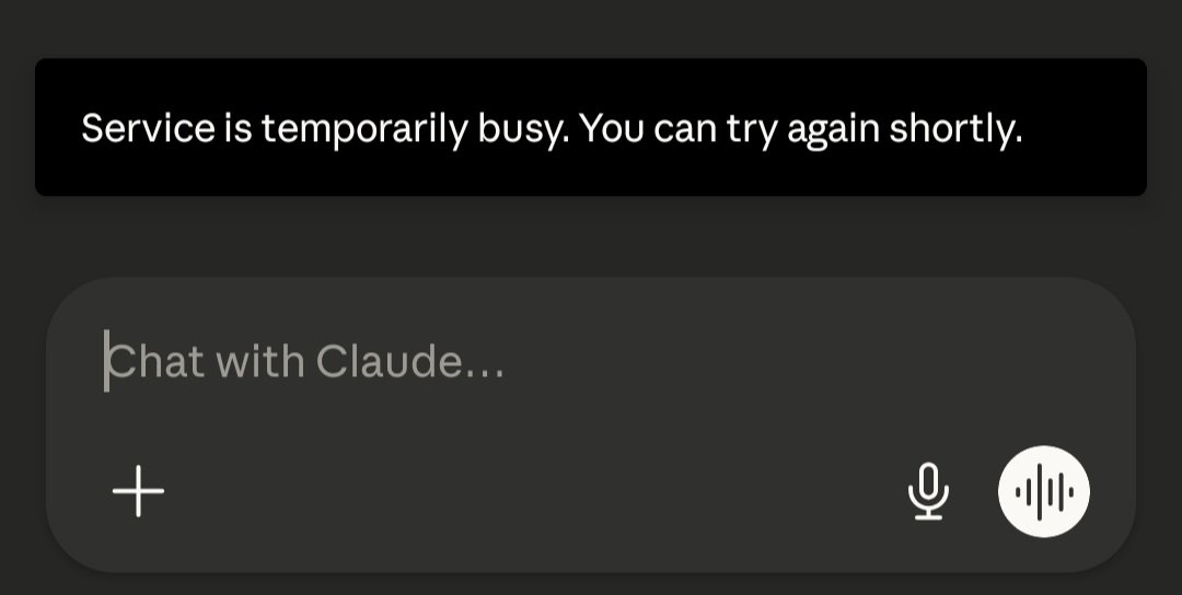 thisisTeja's tweet photo. Claude is down… productivity just rage quit too 😅 https://t.co/lLNy7EgbHQ