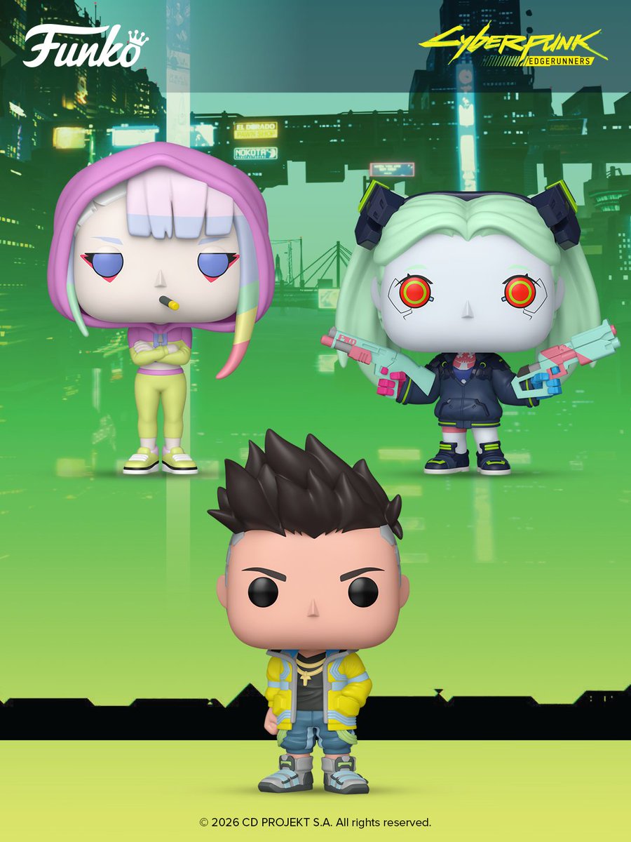 Ready to live life on the edge? New Funko POP! collectibles from Cyberpunk: Edgerunners are coming soon! 

bit.ly/3O6zOWK