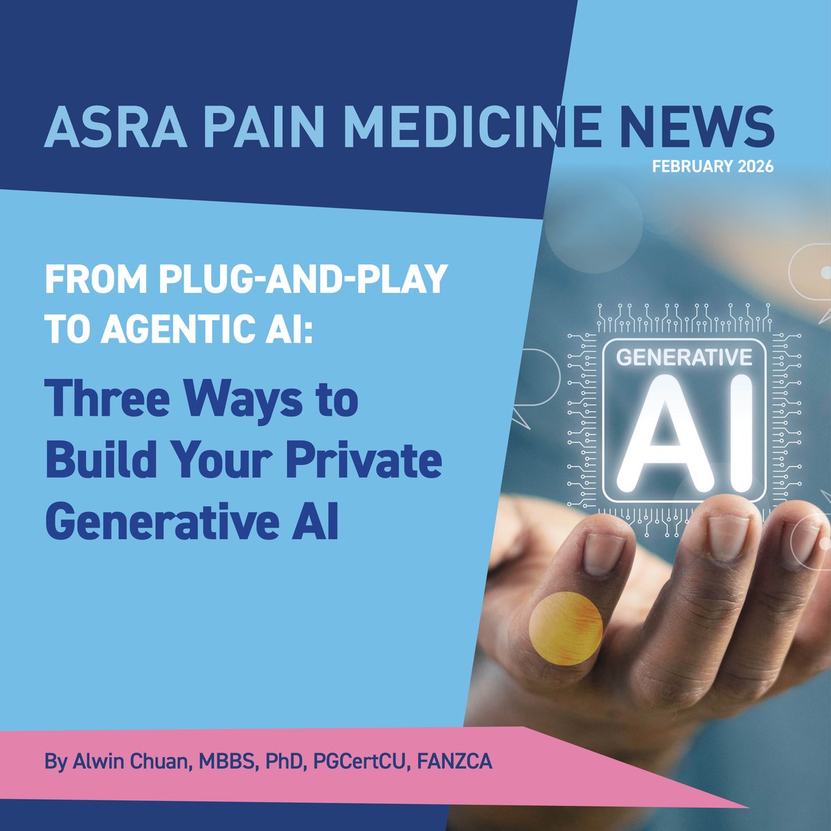 ASRA_Society's tweet photo. From plug-and-play tools to advanced agentic systems, this article walks anesthesiologists through three practical ways to build a private generative AI assistant: https://t.co/rGCj4fE3FQ https://t.co/lmmYPWGAQX