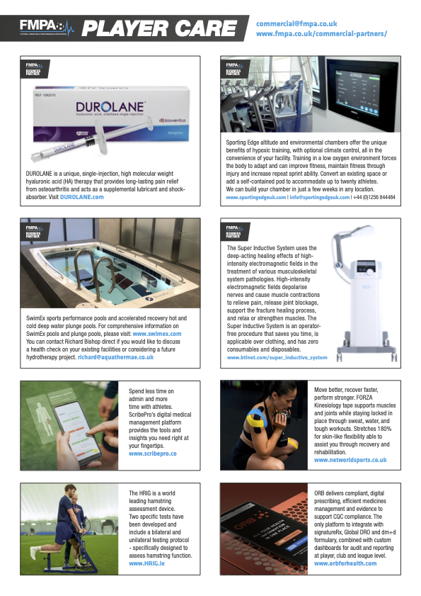 FMPA_Official's tweet image. Want to boost your players’ care and performance? Discover top products and services trusted by football medicine professionals—helping you keep your squad at their best. 

fmpa.co.uk/fmpa-directory/

#FootballMedicine #SportsScience #PerformancePractitioners #FMPA #EliteSport