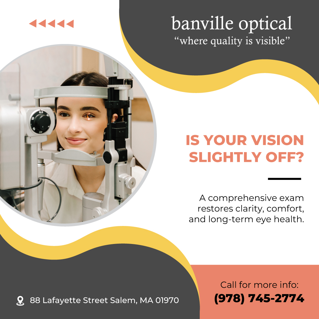 BanvilleOptical's tweet image. Your eyes adjust all day; even small prescription changes affect comfort. Schedule your exam today! 👓 banvilleoptical.com 

#EyeExam #VisionHealth #SalemMA #PreventiveCare #EyeDoctor
