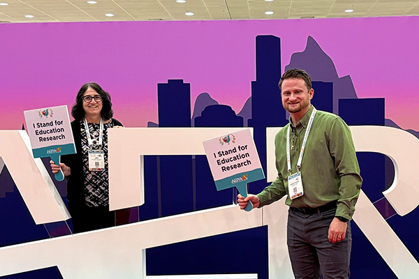 sesp_nu's tweet image. You just never know who you'll run into at the #AERA2026 annual meeting!