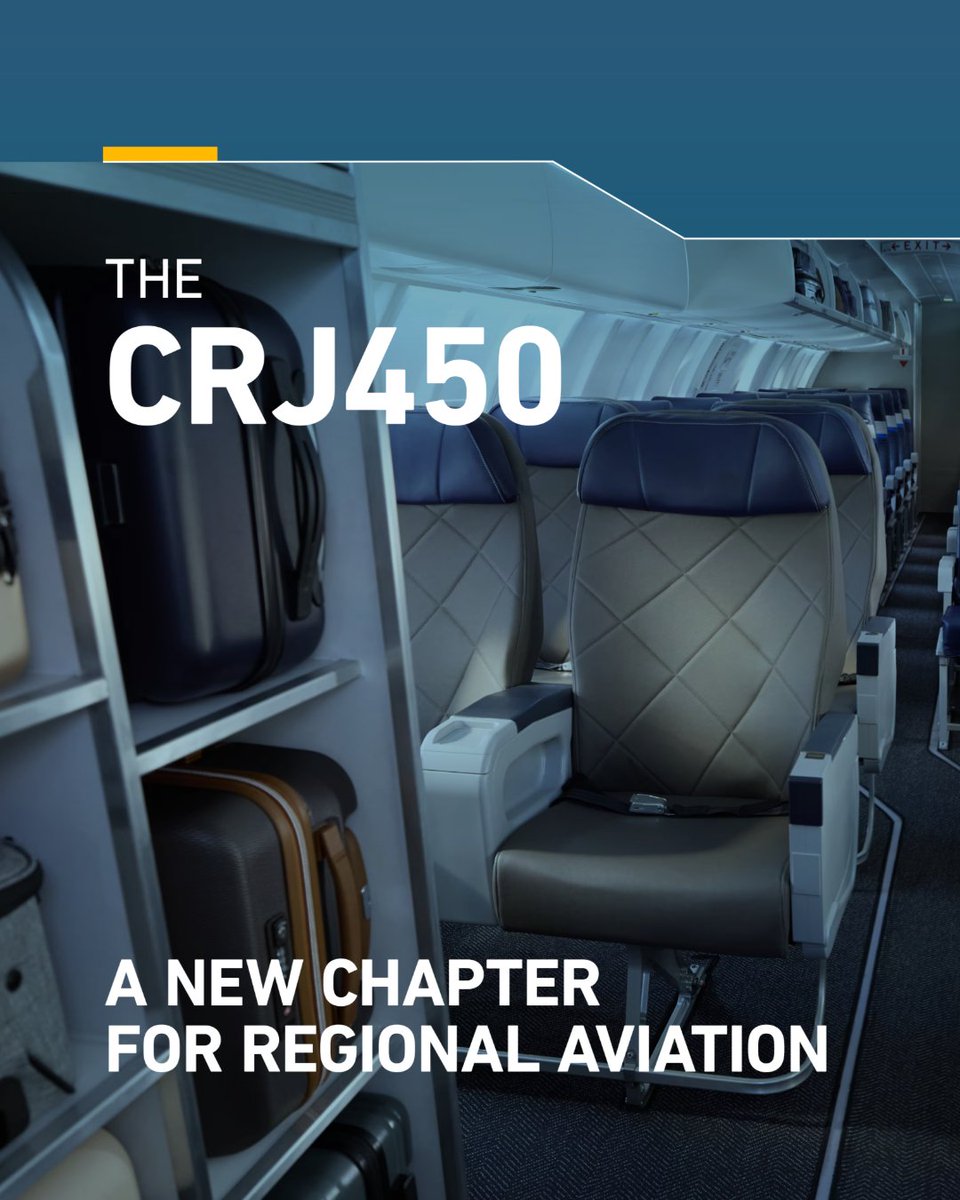 MHI_RJ's tweet image. Regional aviation redesigned. Premium configurations on the CRJ450 elevate the passenger experience where right-sized capacity matters. Learn more in Wingspan: brnw.ch/21x1CSM
#MHIRJ #Aviation #AviationIndustry #Aerospace #AircraftMaintenance #MRO #CRJ450