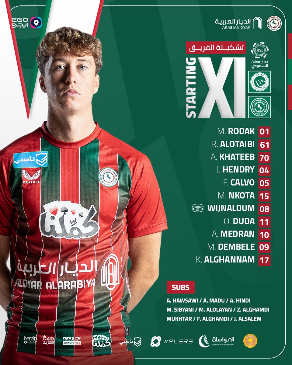 Ettifaq_EN's tweet image. Our XI for tonight’s match🏁

#AlNassrEttifaq | #RSL