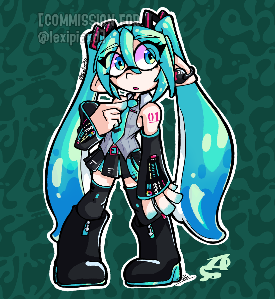 ZoeAneko's tweet photo. 💙🦑 SPLATSUNE MIKU V6 
COMMISSION FOR @lexipiexd

Thank you so much for this opportunity, u are the first commission, AND I'm so happy about it 😭😭😭
#Splatoon  #VOCALOIDV6 #スプラトゥーン  #初音ミク https://t.co/CdinDQshab