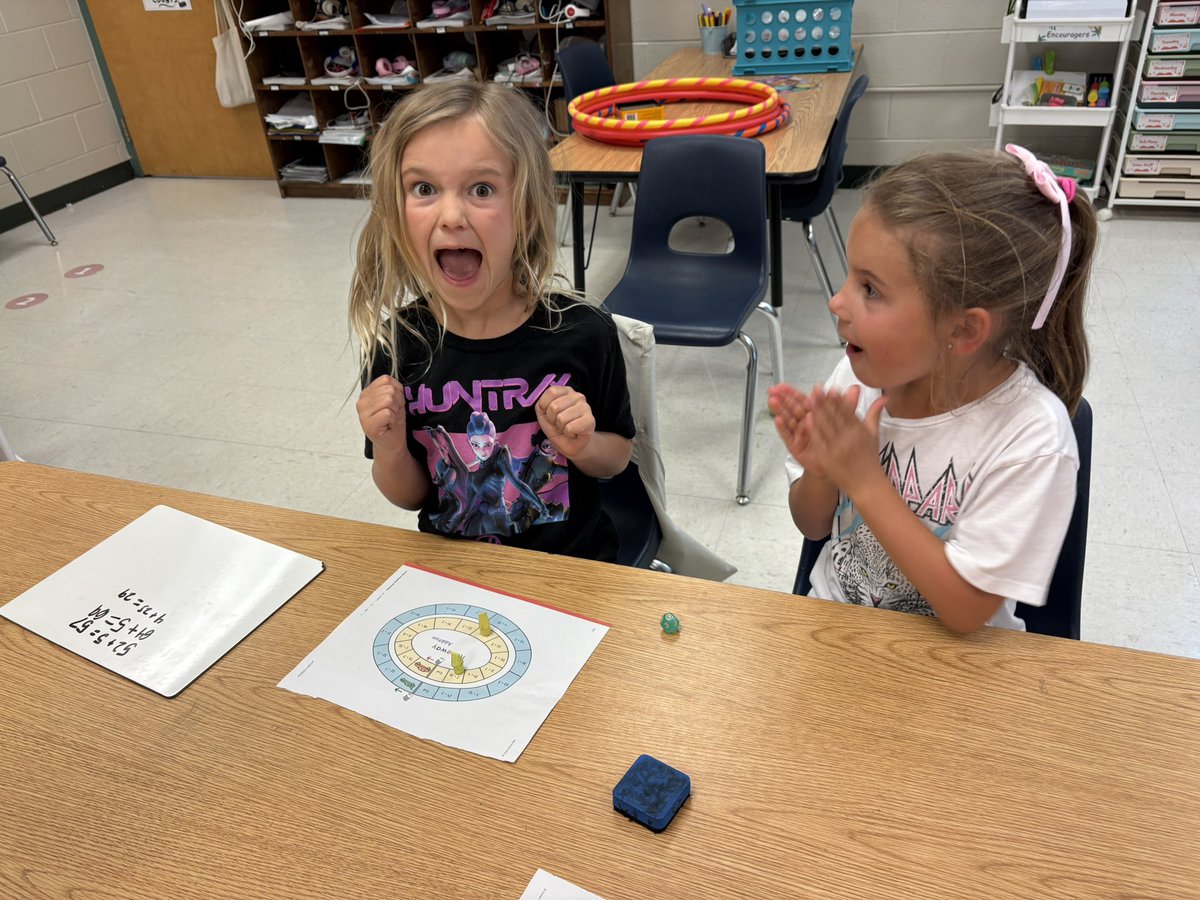 rmfisher76's tweet image. 🚗✨ We are practicing double-digit plus one-digit addition while playing an intense game of Raceway Addition!🏁💪 @MVESGainesville #MathFun #LearningIsAwesome