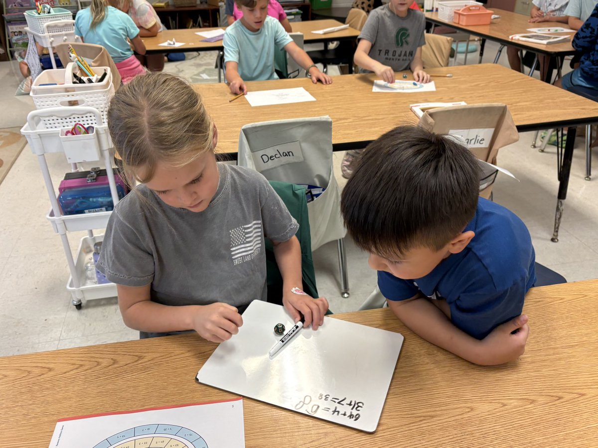 rmfisher76's tweet image. 🚗✨ We are practicing double-digit plus one-digit addition while playing an intense game of Raceway Addition!🏁💪 @MVESGainesville #MathFun #LearningIsAwesome