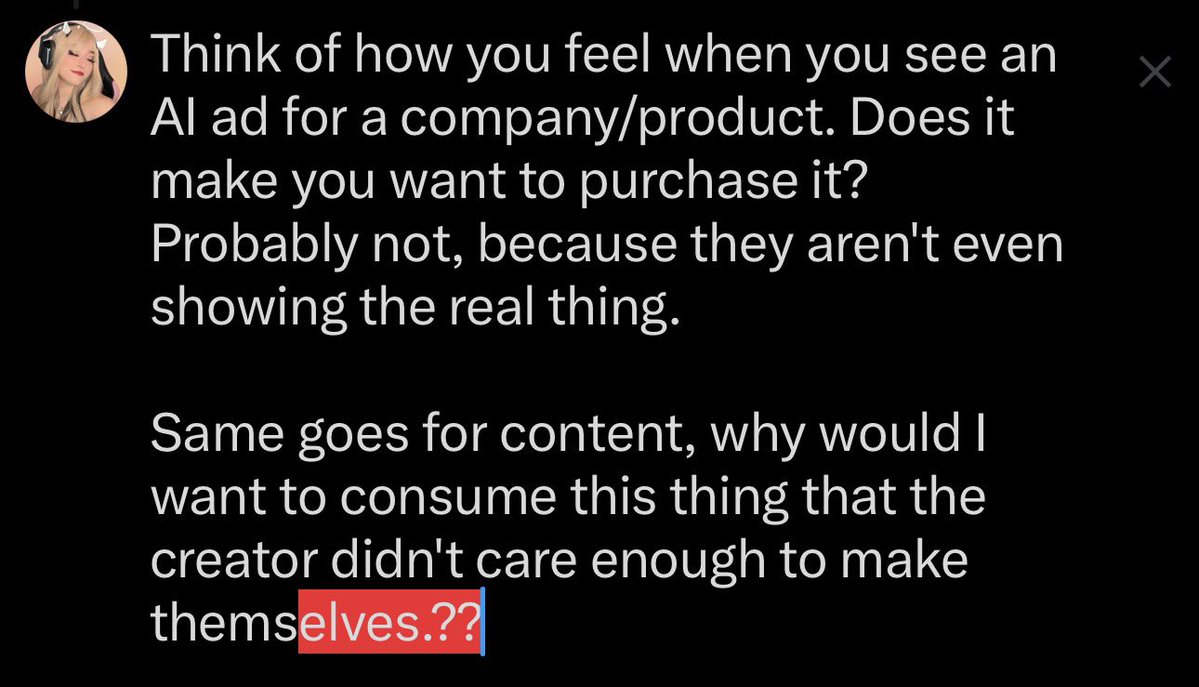 paopuraa's tweet image. As someone who truly didn't understand the impacts of AI on multiple industries / our Earth until a couple years ago, please research and understand why it is better to try and teach yourself art or support artists and coders. You will become a better content creator for it (cont