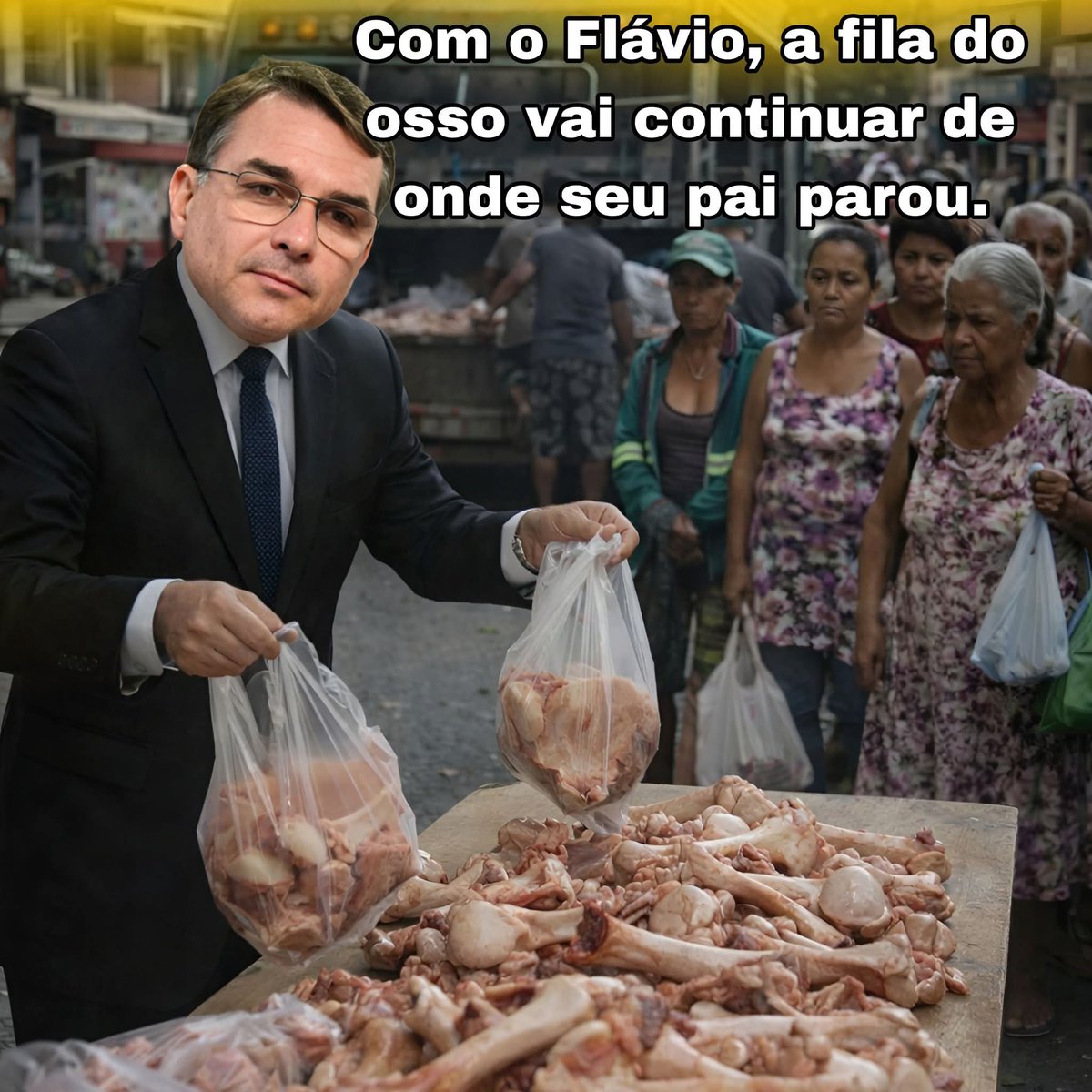 Marginal Flávio Bolsonaro mente igual ao Marginal Bolsonaro Pai kkkk 

Delinquente FLAVIO BOLSONARO usou imagens do povo passando FOME  na época do desgoverno do seu PAI, dizendo que é agora no governo Lula 

Mentira é marca dos marginais BOLSONARISTAS da direita Brasileira