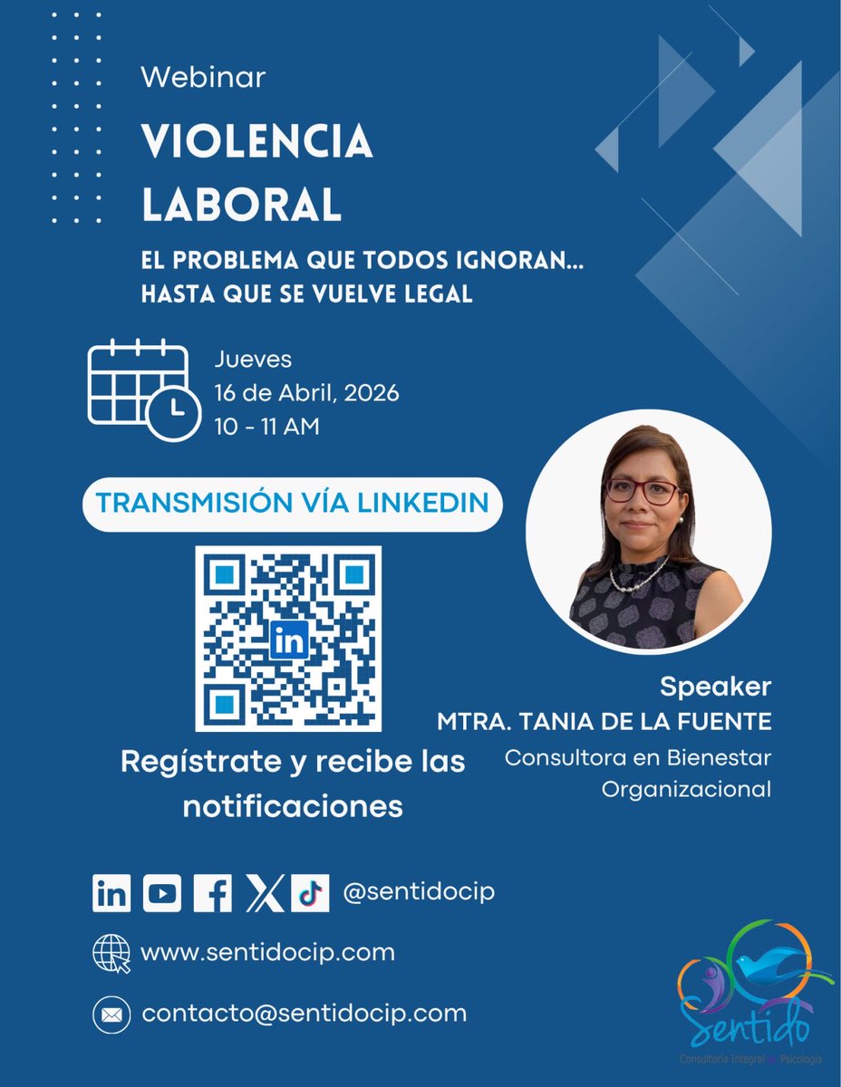 SentidoCIP's tweet photo. No toda violencia laboral es visible, pero siempre deja huella.

Ignorarla tiene costos: humanos, culturales y legales.
Hablemos de cómo prevenirla.

📅 Jueves 16 de abril ⏰ 10 a.m.
🔗 https://t.co/LFCbngifij

#culturaorganizacional #saludmental #rrhh #liderazgo #bienestar https://t.co/O4Rw6Z2DVc