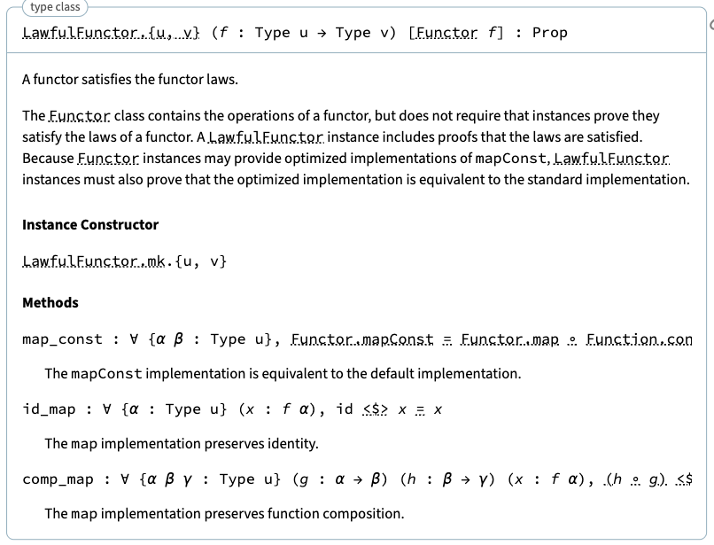 rezigned's tweet photo. @iokasimovm Yes, it's like Haskell + Dependent Type + Theorem Proving.

I think it's interesting that "Propositions as Types" are built-in e.g. we can provide a proof (a program) that a functor instance satisfies a proposition (a type - Prop) https://t.co/VlMdCmZXav