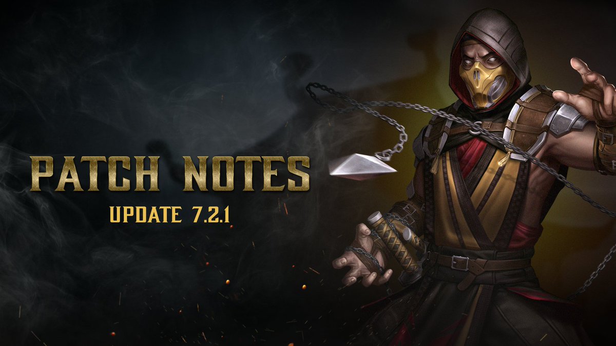 MKMobileGame's tweet photo. Greetings Kombatants! Patch 7.2.1 is now available. This update addresses several issues introduced in 7.2. Thank you for your kontinued support! Check out the full patch notes for details: https://t.co/VQEdJRFbdU https://t.co/BUuHk7daGQ