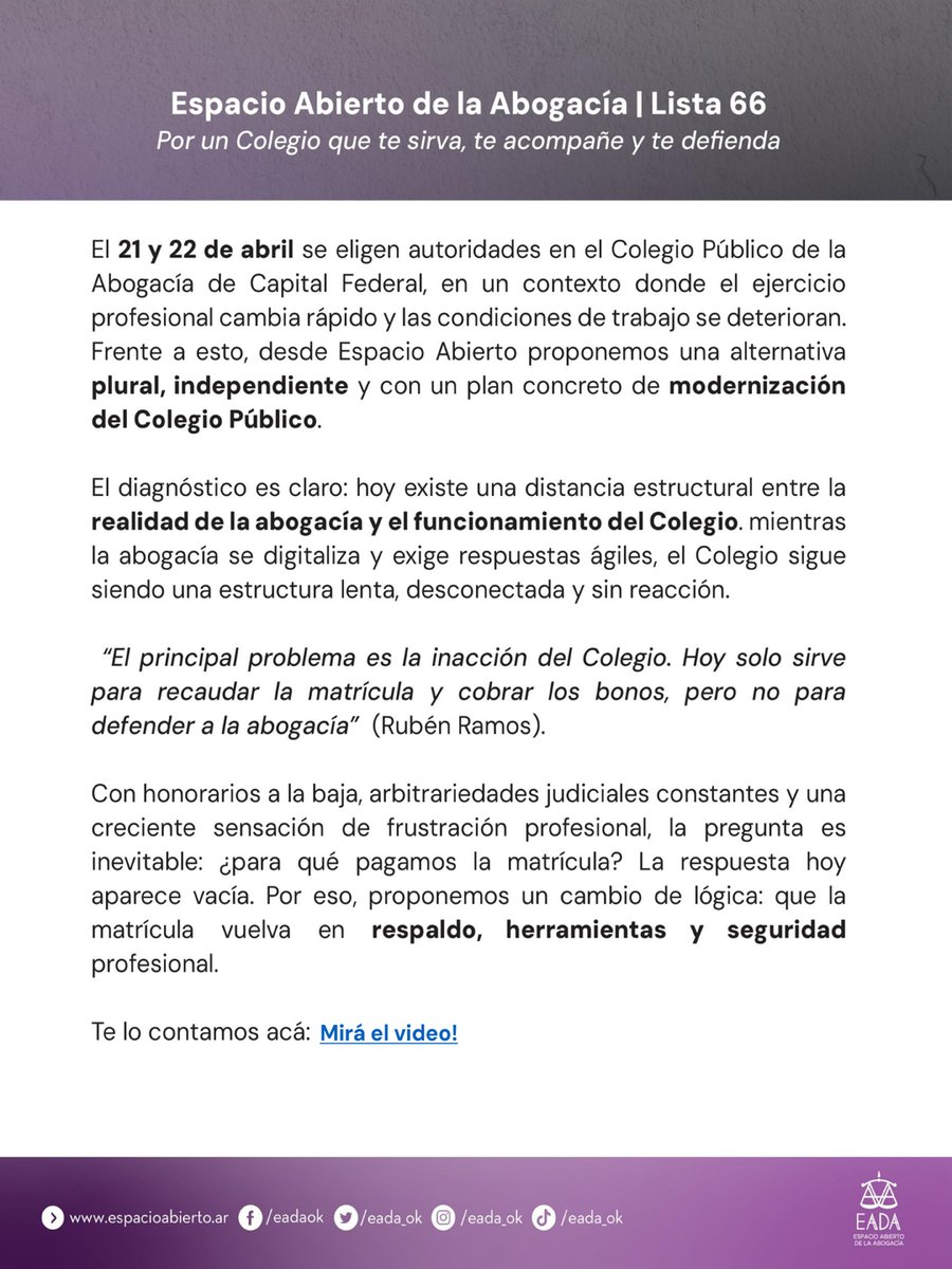 dantegmorini's tweet photo. Por la defensa, reconocimiento y jerarquización de #abogados y #abogadas ⚖ @rubenramosok Presidente
@eada_ok https://t.co/o3DNjMRRbE