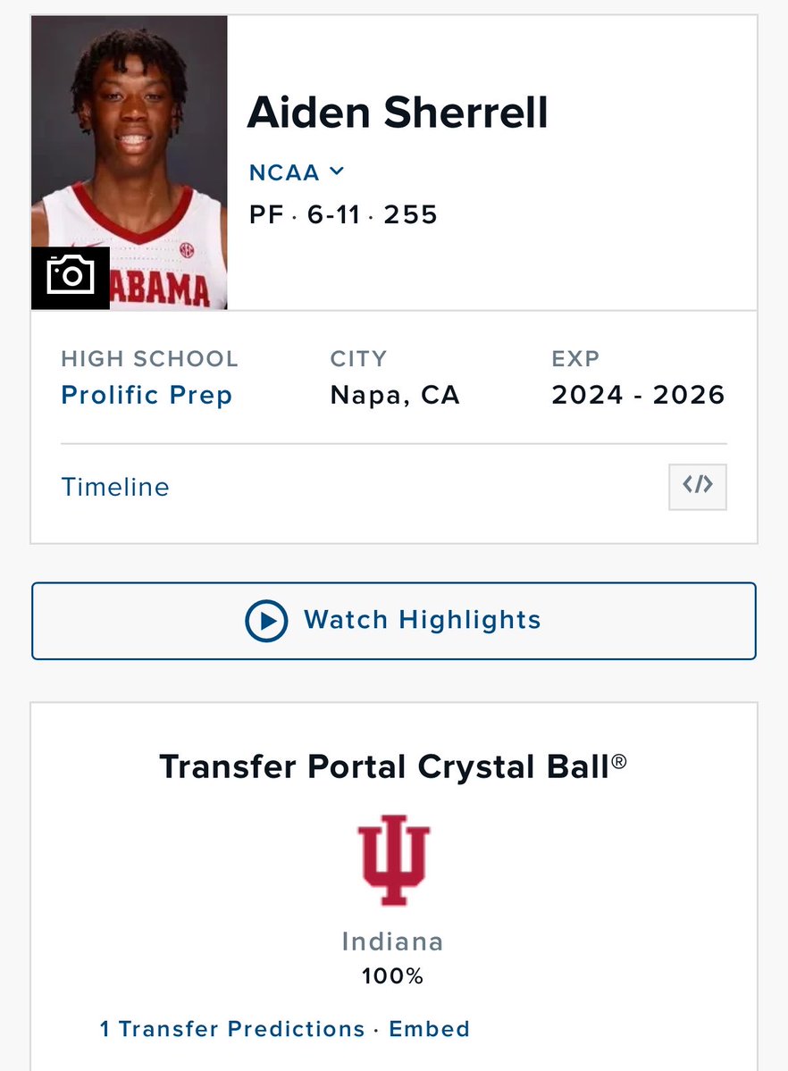 BillConvoyEspn's tweet image. Yep I was all over this. Aiden sherrell -&amp;gt;Hoosier. 
#Indiana 
#Hoosiers