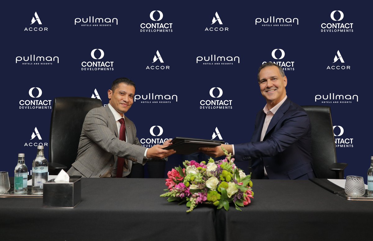 contactdevelop's tweet photo. Accor has announced the signing of Pullman New Capital Hotel & Residences in partnership with Contact Developments, marking the debut of Pullman Hotels & Resorts in Cairo and reinforcing its expansion in Egypt.

The project is located in New Administrative Capital along Mohammed Bin Zayed Road, overlooking the Green River, with direct access to key governmental, business, and residential districts. It features a 5-star hotel with 150 rooms alongside 100 branded residential units within high-rise, mixed-use towers.

Designed as a dynamic lifestyle destination, the development includes dining venues, a lobby lounge, meeting and event spaces, a spa, fitness center, and swimming pool—creating a hub where business, culture, and social interaction meet. The residences offer modern living with full hotel services, catering to the rising demand for branded residences in Egypt.

This partnership marks Contact Developments’ entry into the hospitality sector, leveraging Accor’s global expertise to deliver international standards. It also aligns with Egypt’s Vision 2030, supporting tourism growth and integrated urban development.

The project is part of Pullman’s global expansion, with over 150 hotels worldwide, further strengthening Accor’s position as a leading hospitality operator in Egypt.