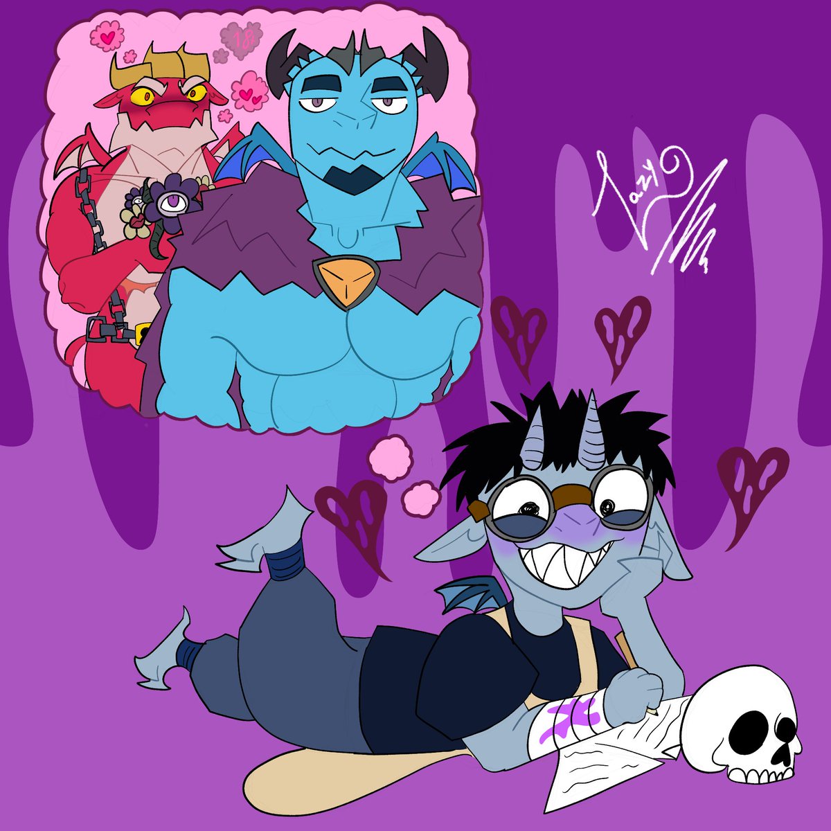 The minion artist really enjoyed making this fanfic of the Minion Prince and Dragon Duke. 
#minionprince #dragonduke #clashofclans #fanart