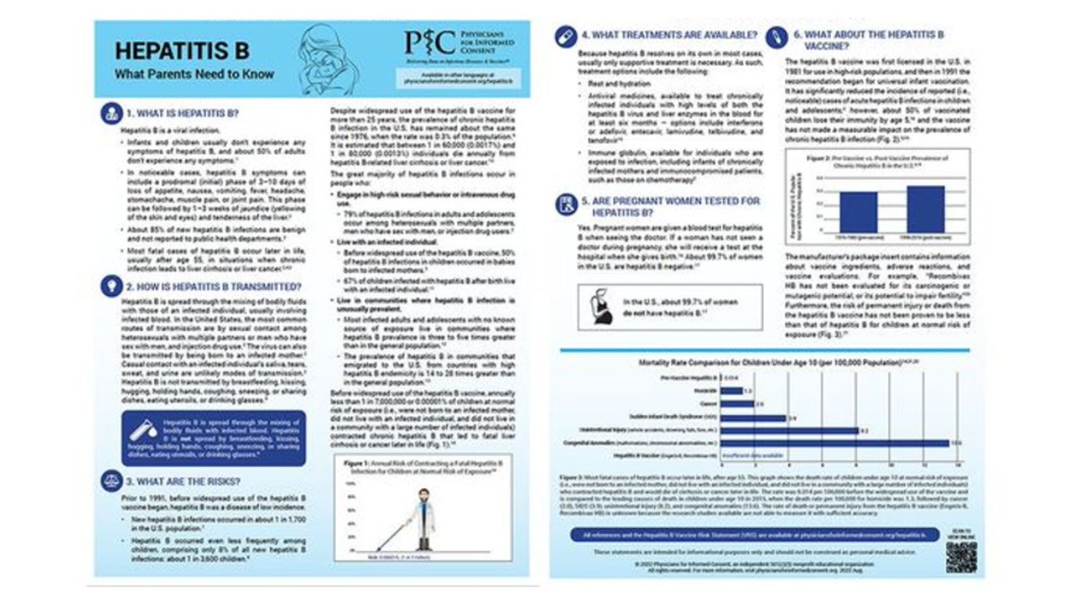 picphysicians's tweet image. Most people don’t realize this about hepatitis B:
In many cases, the infection resolves on its own with supportive care.

And it hasn’t been proven that the Hep B vaccine is safer than hepatitis B.

Take a closer look at the treatment data: picdata.org/hepatitis-b

#vaccines