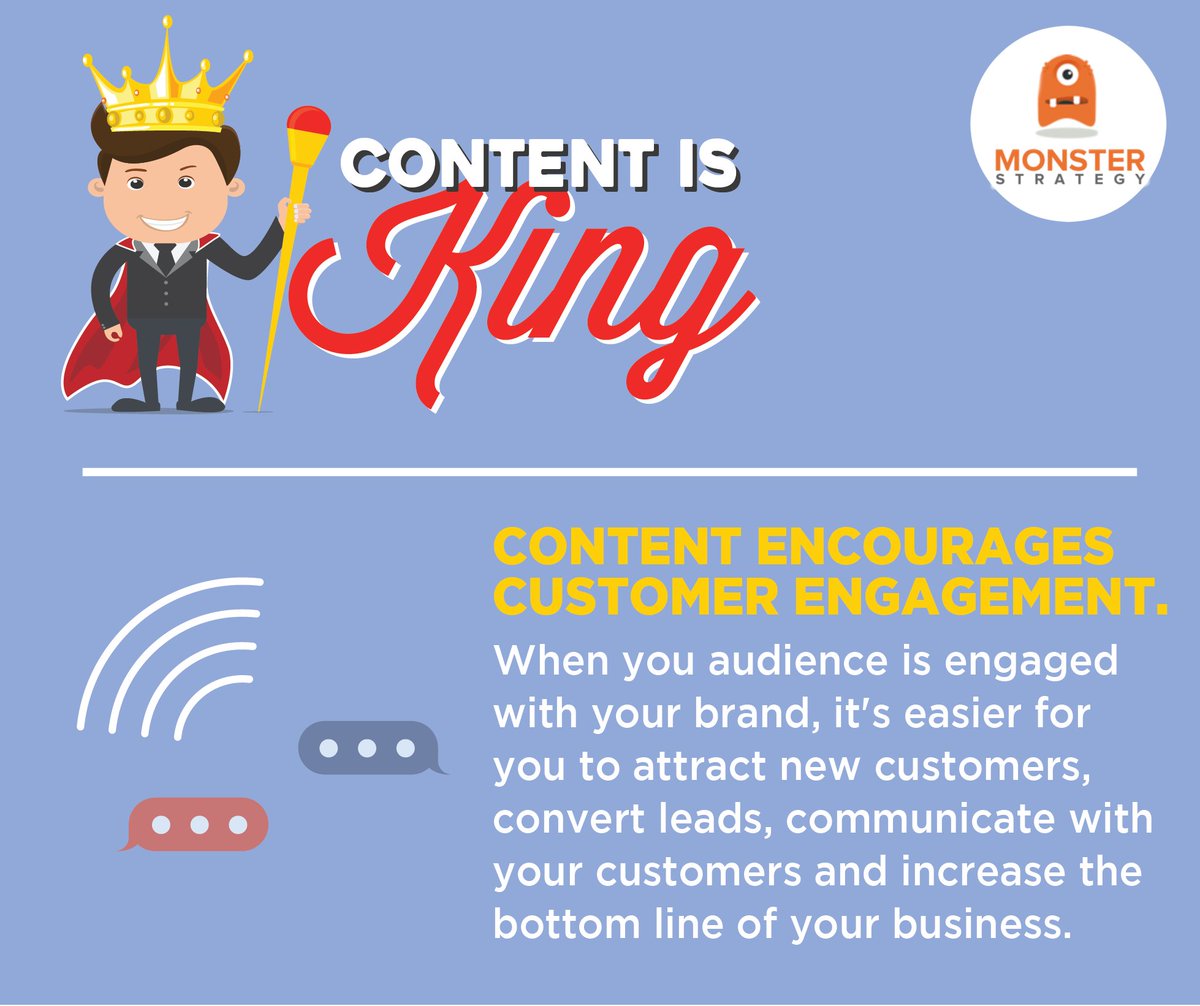 MonsterStrategE's tweet image. Engage with your customers.   #contentisking #customerengagement #monsterstrategy #marketingtips #biztips
