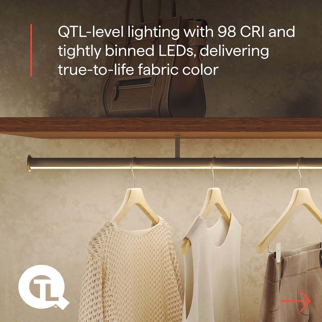 SLSGroupInc's tweet image. Meet POSH: elevated and exceptional. Built to outperform with premium QTL light quality, strength and color accuracy, POSH reimagines the illuminated closet rod. 🧥

#lightingdesign #lighting #interiordesign #closetlight #closetlighting #residentiallighting #retaillighting