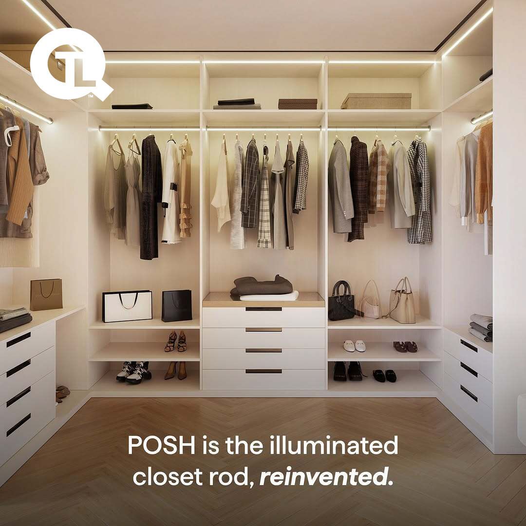 SLSGroupInc's tweet image. Meet POSH: elevated and exceptional. Built to outperform with premium QTL light quality, strength and color accuracy, POSH reimagines the illuminated closet rod. 🧥

#lightingdesign #lighting #interiordesign #closetlight #closetlighting #residentiallighting #retaillighting