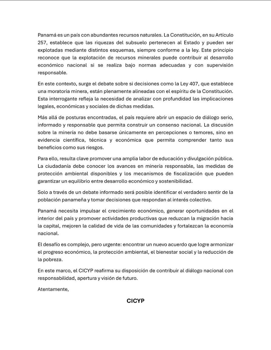 Comunicado de CICYP