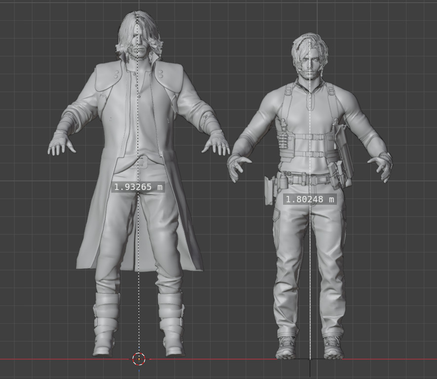 TIANHAI_03's tweet image. just remembered that i never did post this danteleon size difference research i did here when i got my hands on their models in blender last week. you guys can have it too