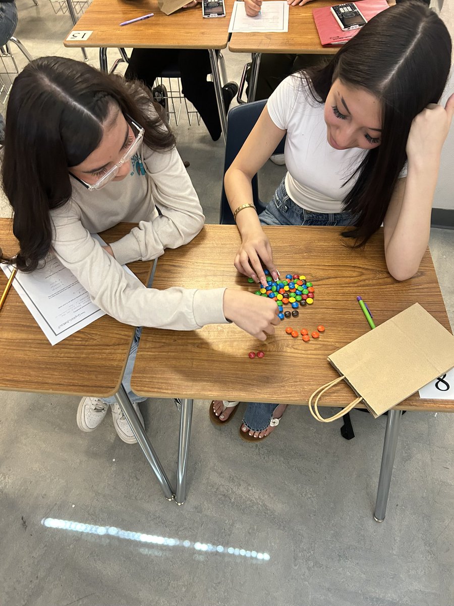 CLopez_AMS's tweet photo. Early College students having lot of fun learning about probability, while getting to eat M&amp;M’s! @PHills_HS @SISD_Herrera https://t.co/EvbNtqj6lv