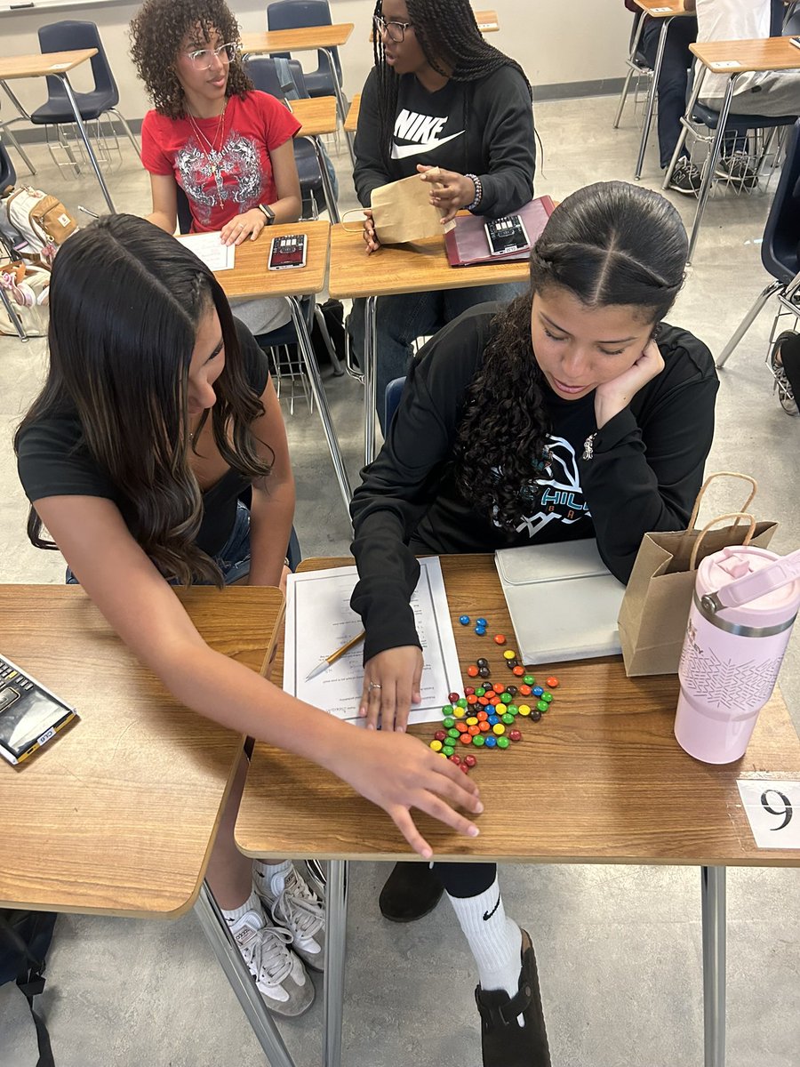 CLopez_AMS's tweet photo. Early College students having lot of fun learning about probability, while getting to eat M&amp;M’s! @PHills_HS @SISD_Herrera https://t.co/EvbNtqj6lv