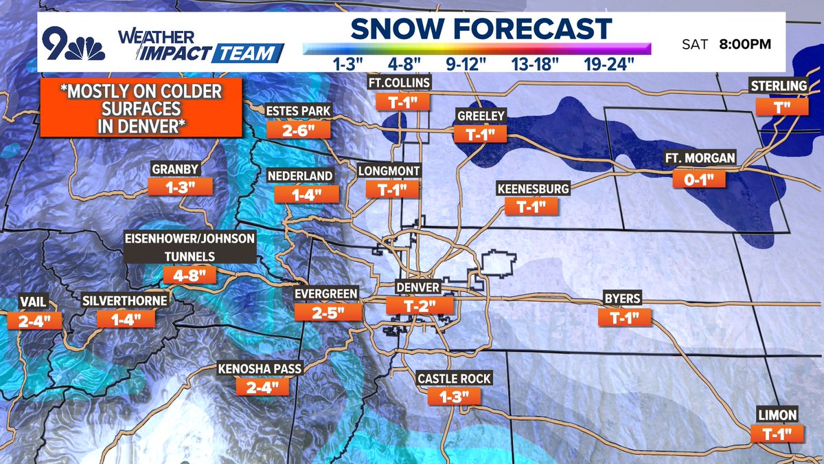 Friday Denver area snow : a slushy inch or so most likely in Denver ...