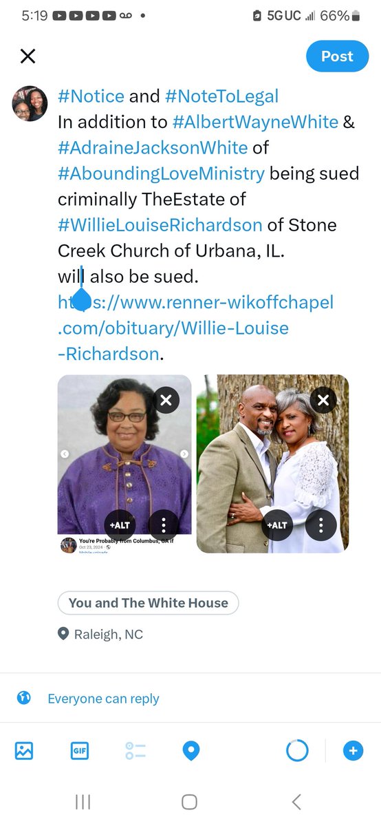 FGAINT's tweet photo. #LegalNote.
Confirm if #BishopTDJakes ordained #AlbertWayneWhite and #AdraineJacksonWhite in ministry.  Also what is the connection between #BishopTDJakes and 
#WillieLouiseRichardson. See if you can schedule a meeting. https://t.co/pYcSqwaXM8