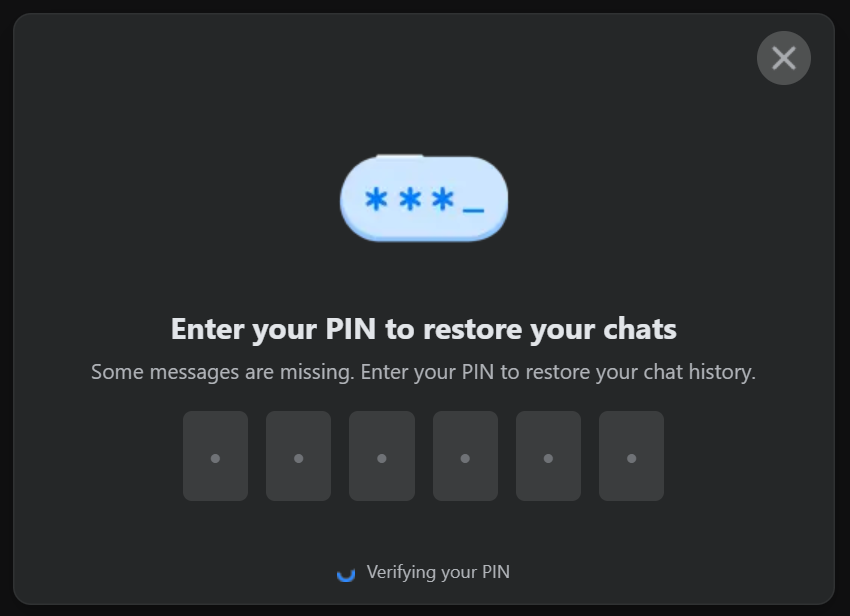 Nitin2070's tweet photo. Can't load chats on Facebook as Verification is talking way to long. Tried multiple time and still can't get this working @Meta https://t.co/xz8BXl6v9N