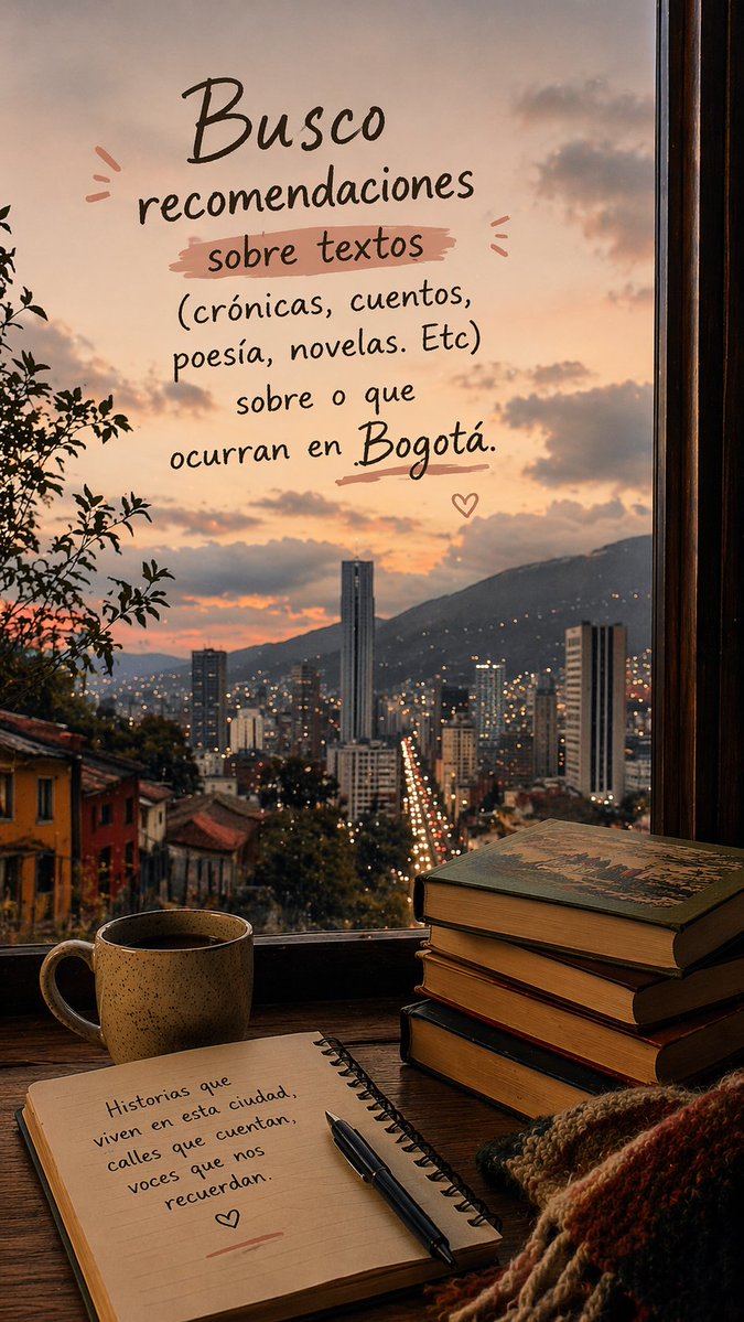 Busco recomendaciones sobre textos (crónicas, cuentos, poesía, novelas. Etc) sobre o que ocurran en Bogotá. 

Gracias