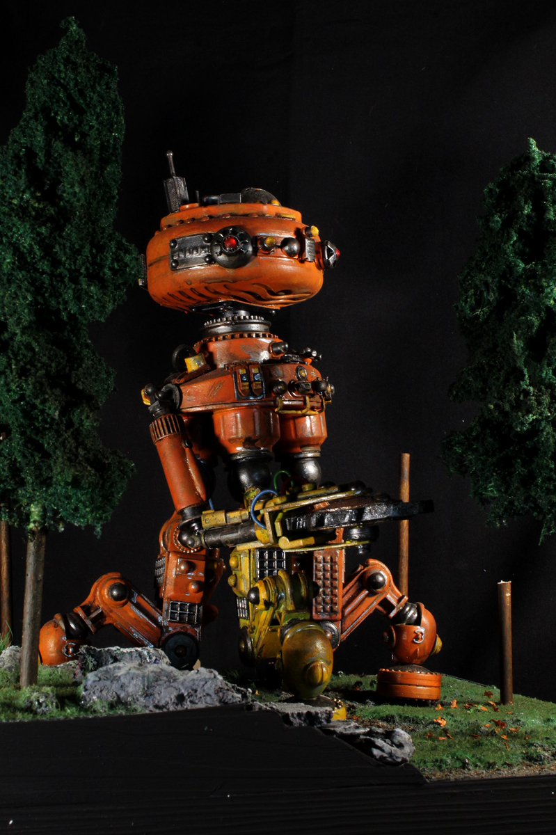ABEMONKEY3's tweet photo. Scratchbuild Lumberjack mech droid , made from plastic junk and painted with acrylic paint , base made from wooden frame ,foam board and other craft materials.
#scratchbuild #mech #droid #diorama #scifi #modelmaking #robots https://t.co/sJ1MGN3nub
