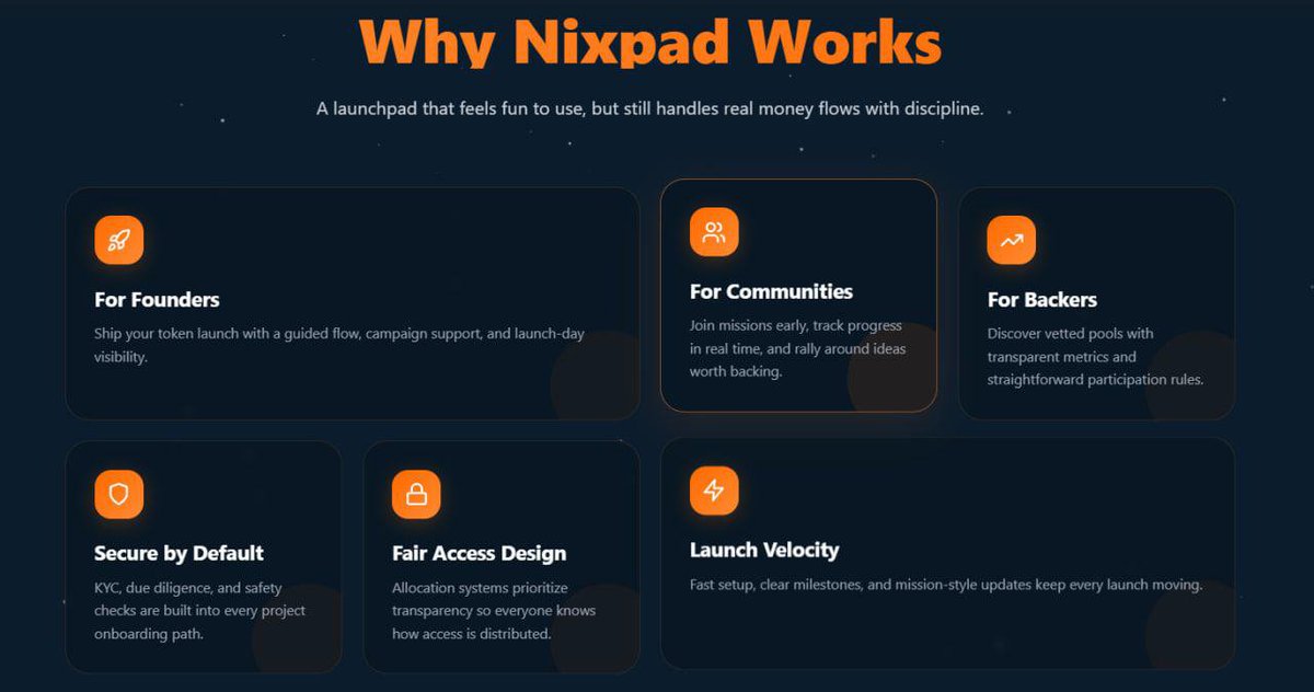 NixPad_1's tweet photo. NixPad is built differently. 
A launchpad that’s not only fun to use, but designed with discipline, transparency, and real utility. From founders to backers, from communities to secure access—everything is crafted to make launches smoother, fairer, and faster.🚀

#BestLaunchPad https://t.co/tXIsgUuz4y