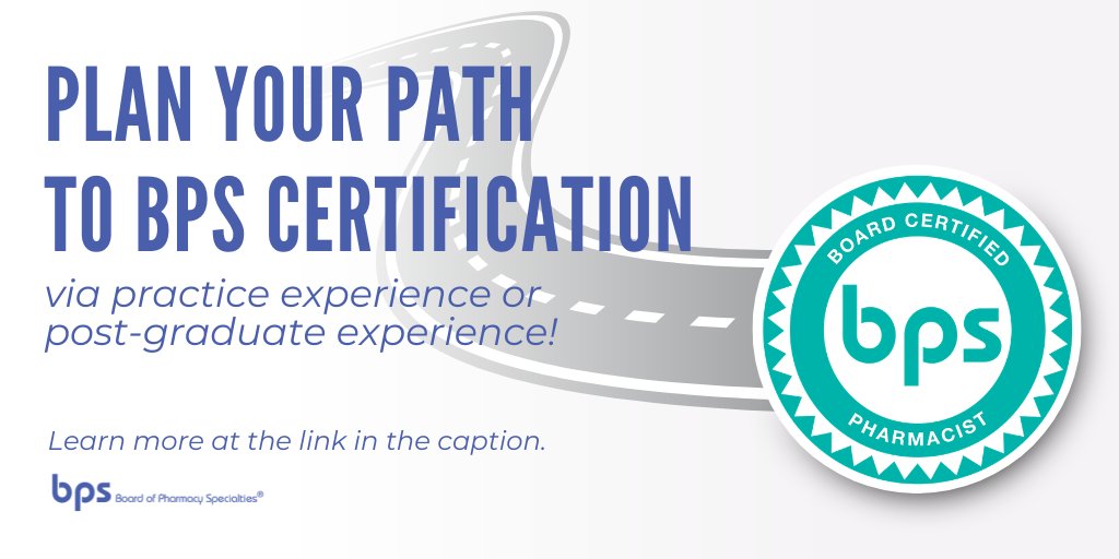 BPSweb's tweet image. No matter if you gained your specialized knowledge via practice experience and/or post-graduate training, #BPS supports multiple paths to becoming a board-certified pharmacist. 

View more: bpsweb.org/examination-co…