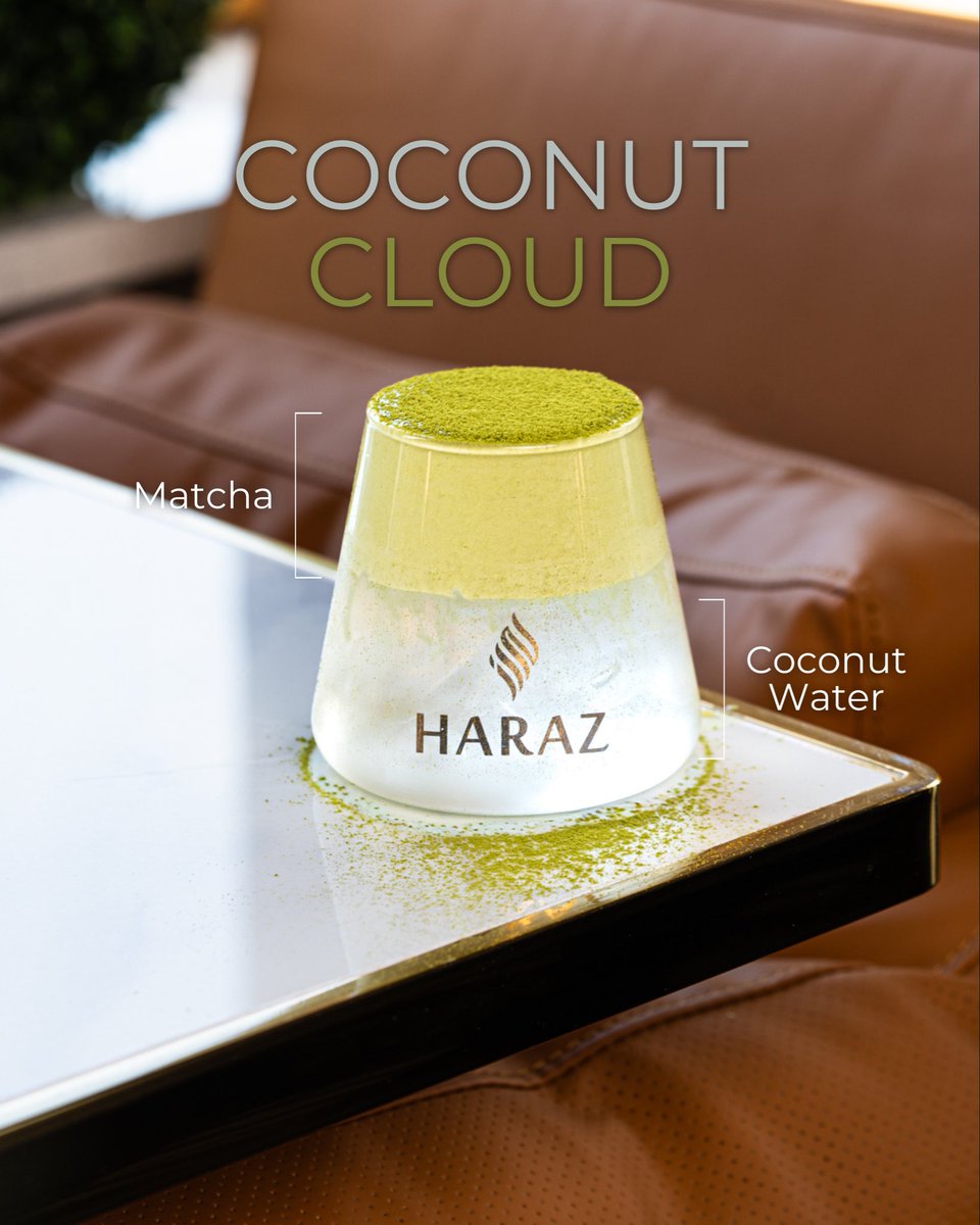 Coconut Cloud ☁️🥥🍵
Where smooth coconut meets rich matcha in the lightest, most refreshing way.

A drink that’s as soft as it looks, layered, creamy, and perfectly balanced for something a little different.

Welcome to your new obsession.

#HarazCoffee #MatchaLovers