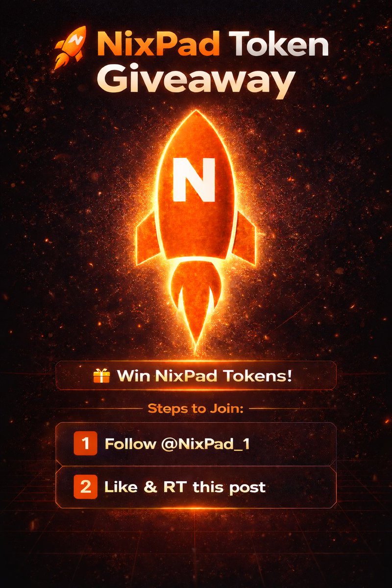 NixPad_1's tweet photo. Building NixPad starts with the community — and that means you.🚀
We’re kicking things off with a token giveaway.
How to join: 
1️⃣ Follow @NixPad_1 
2️⃣ Like &amp; RT
More than a giveaway — this is your entry into the ecosystem.

#NixPad #GiveAway #Airdrop https://t.co/duTgFuiAQL