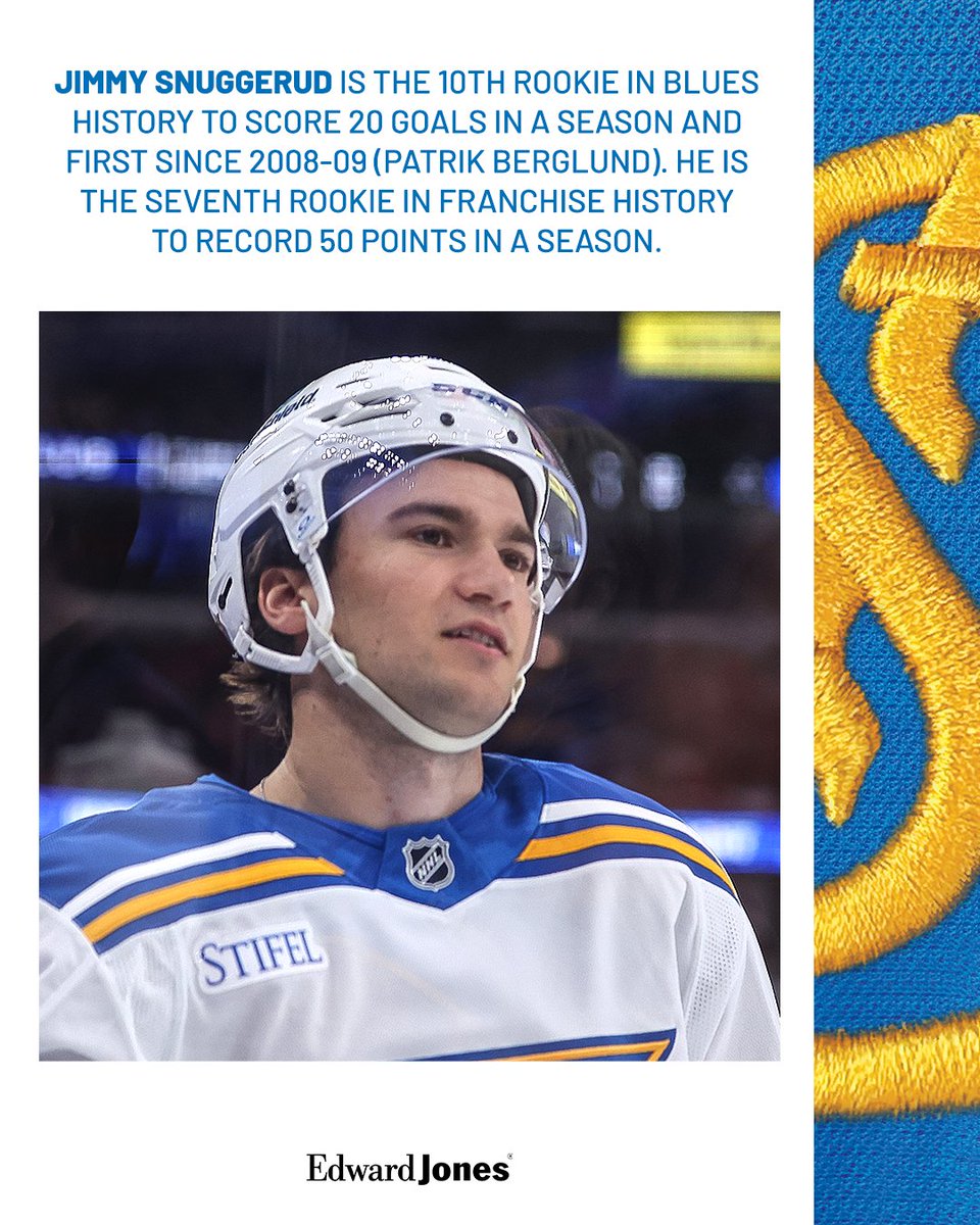 StLouisBlues's tweet image. It's been a special rookie season for Jimmy Snuggerud. #stlblues