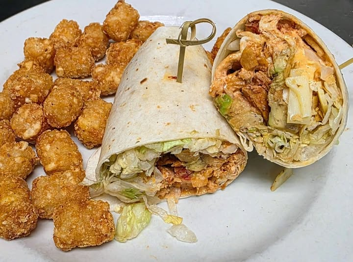 96Shore's tweet photo. Wednesday Specials - Southwest Chicken Crunch Wrap or Brisket Mac n Cheese Burger, each with one side for $11.99. Meat Raffle at 5. https://t.co/MSOvclZ2WS