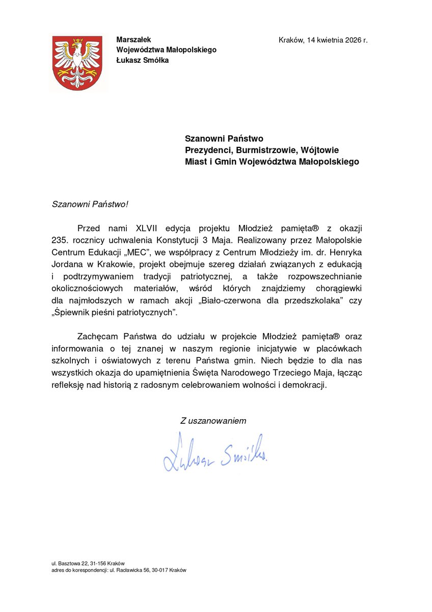 CentrumMa's tweet photo. XLVII edycja projektu Młodzież pamięta® Zapraszamy do odbioru materiałów okolicznościowych, w tym śpiewników pieśni patriotycznych! 
Szczegóły: https://t.co/xocM6BzHhO
@malopolskaPL  @pbw_krakow https://t.co/rUoixeEYx1